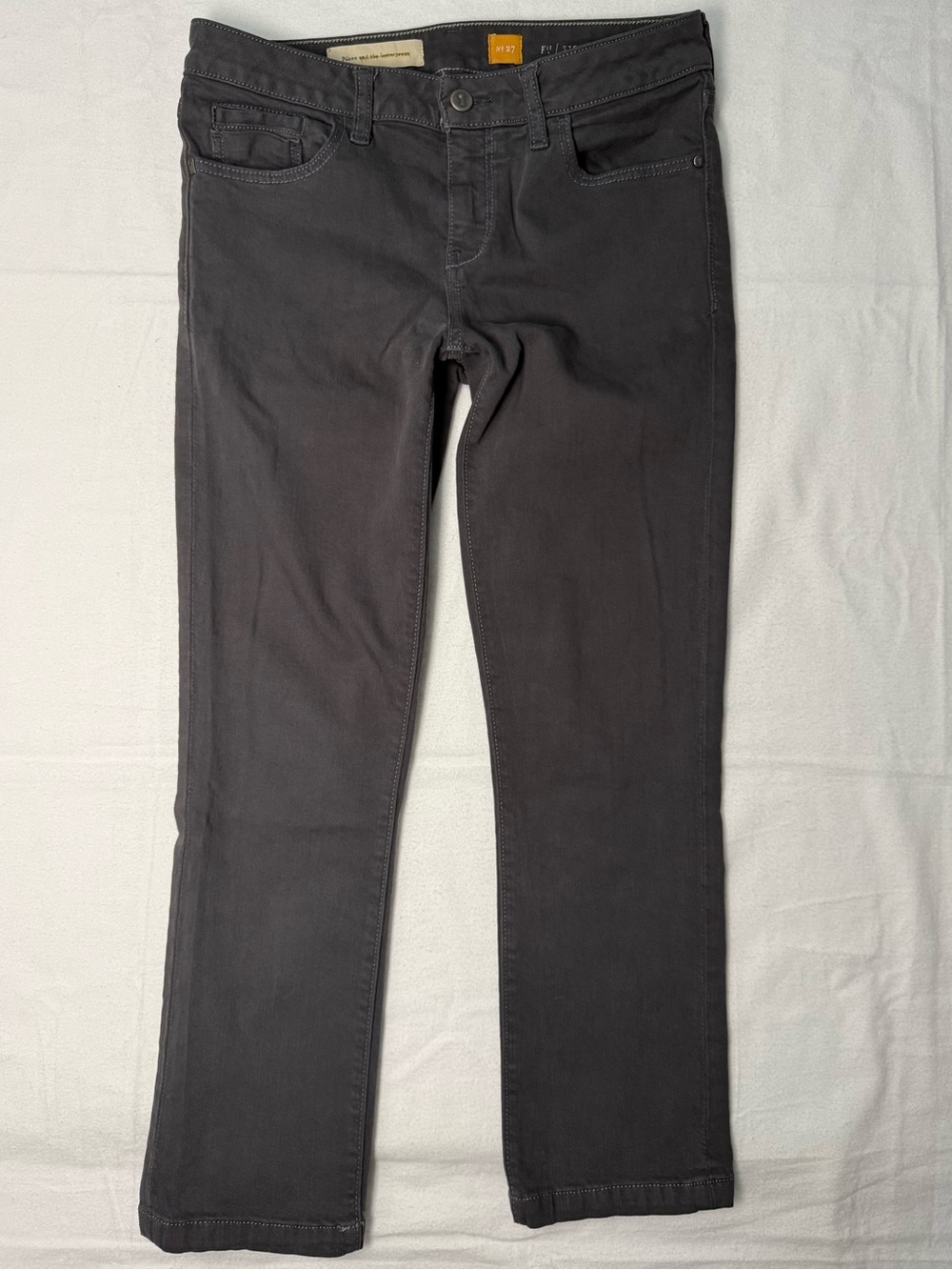 Anthropologie Pilcro Stet Straight Leg Jeans Charcoal Coal Gray Size 27